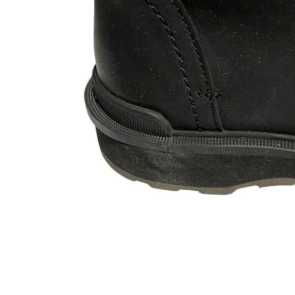 Sorel Boots Womens 7.5 Hi-Line Jet Black Leather Waterproof Lace Up Combat Biker - Picture 2 of 10